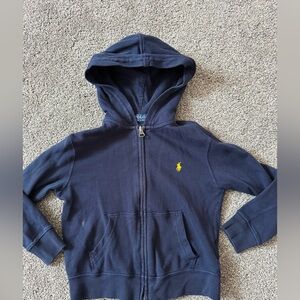 Polo Ralph Lauren Boys Navy Paint Script Full-Zip Hoodie - Size 4/4T